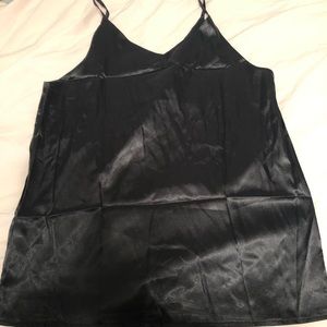 Black Silk Tank Top